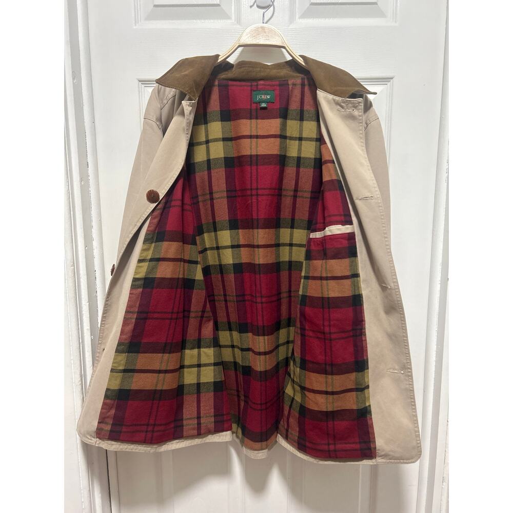 J. Crew Men's Re-imagined 2024 Oarsman Label Plaid Lining Red Plaid Barn Coat XL - Picture 3 of 6